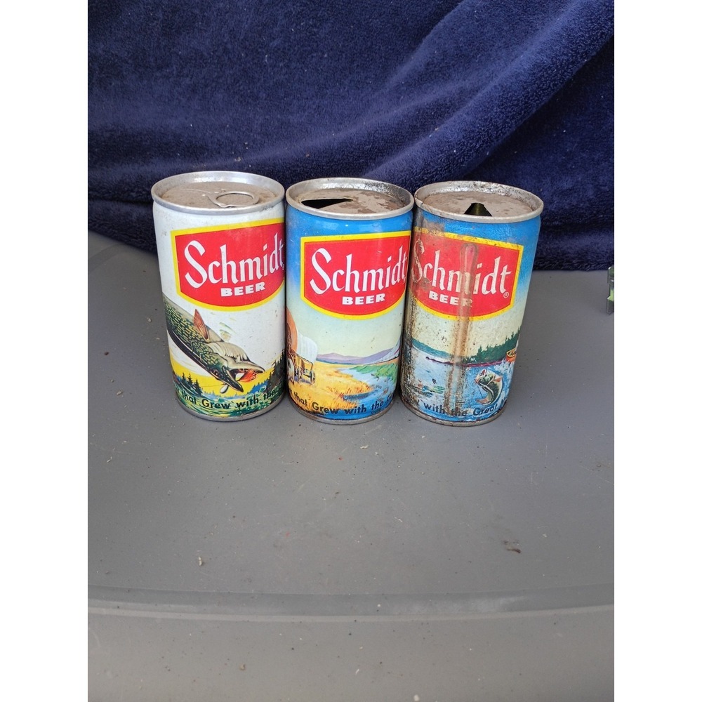 Schmidt Wildlife Fish Steel Pull Tab Lot Of (3) 1960-70‎